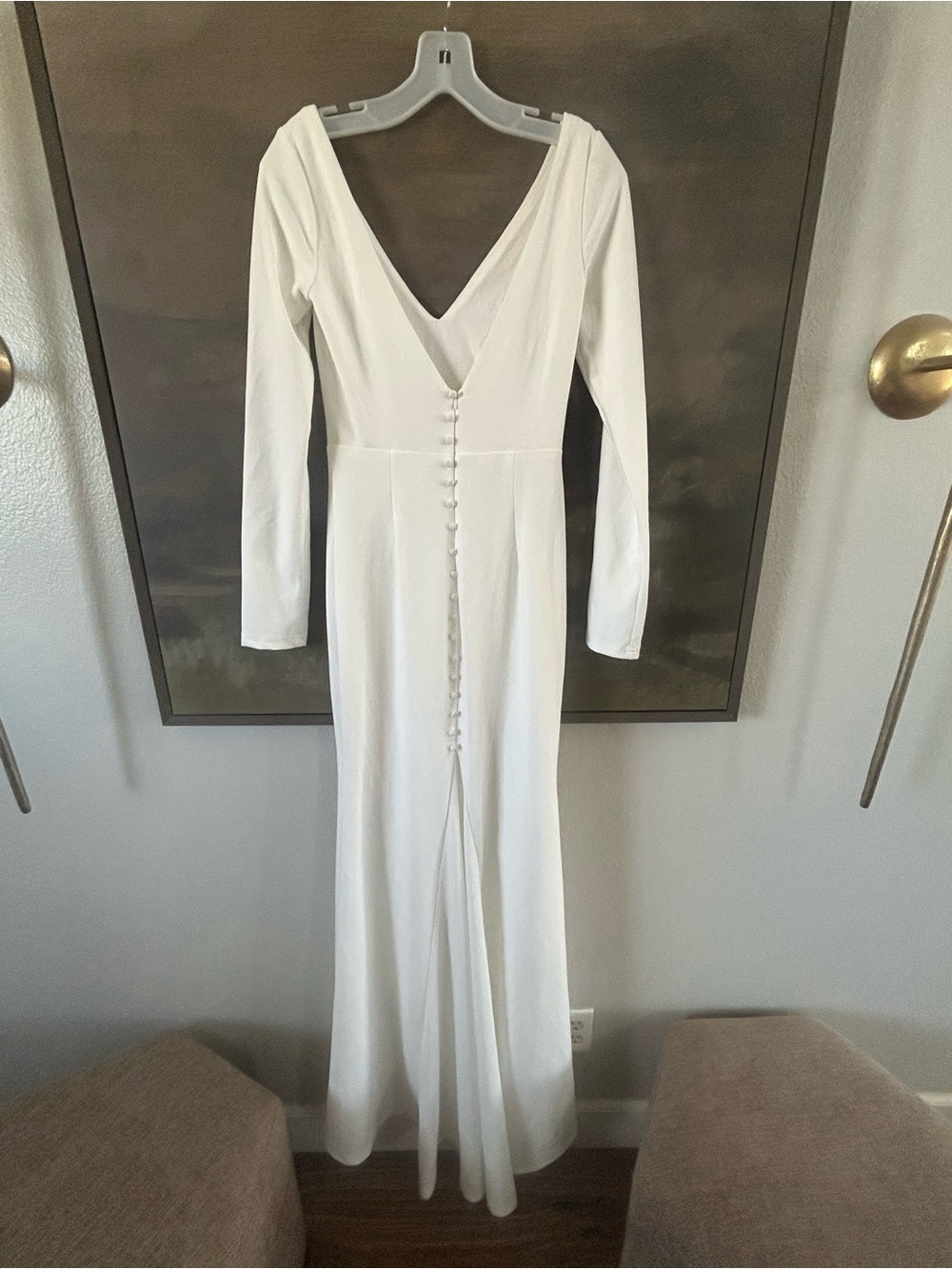 NWT Lulus Feeling of Forever White Long Sleeve Mermaid Maxi Dress - Picture 11 of 11